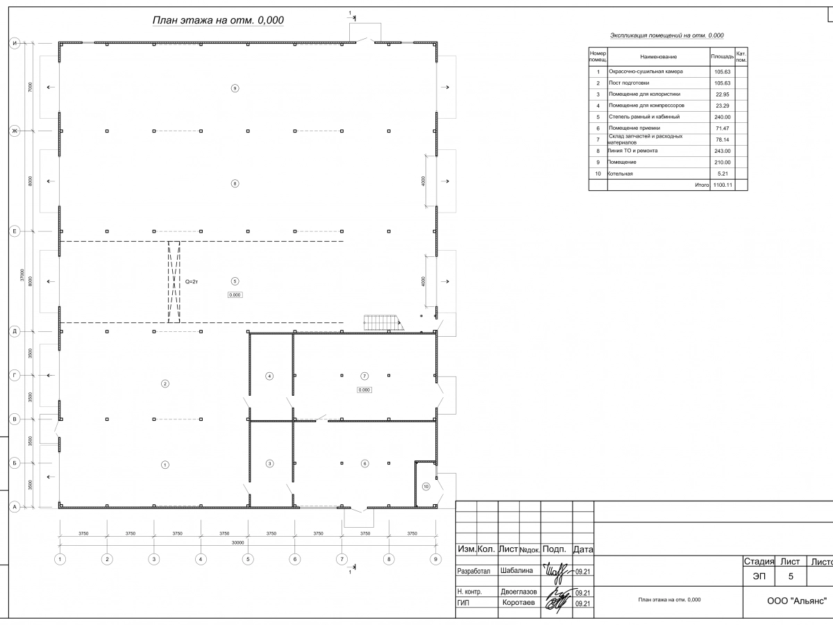 Планировка СТО из сэндвич-панелей -  фото 1
