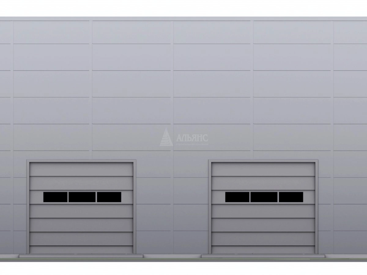 3D визуализация Производственное здание с АБК из сэндвич-панелей - фото 6