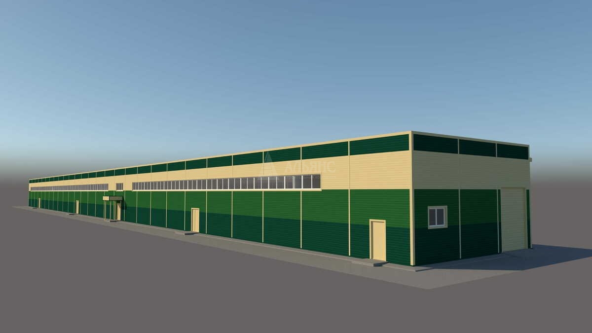 3D визуализация Производственное здание из сэндвич-панелей - фото 10
