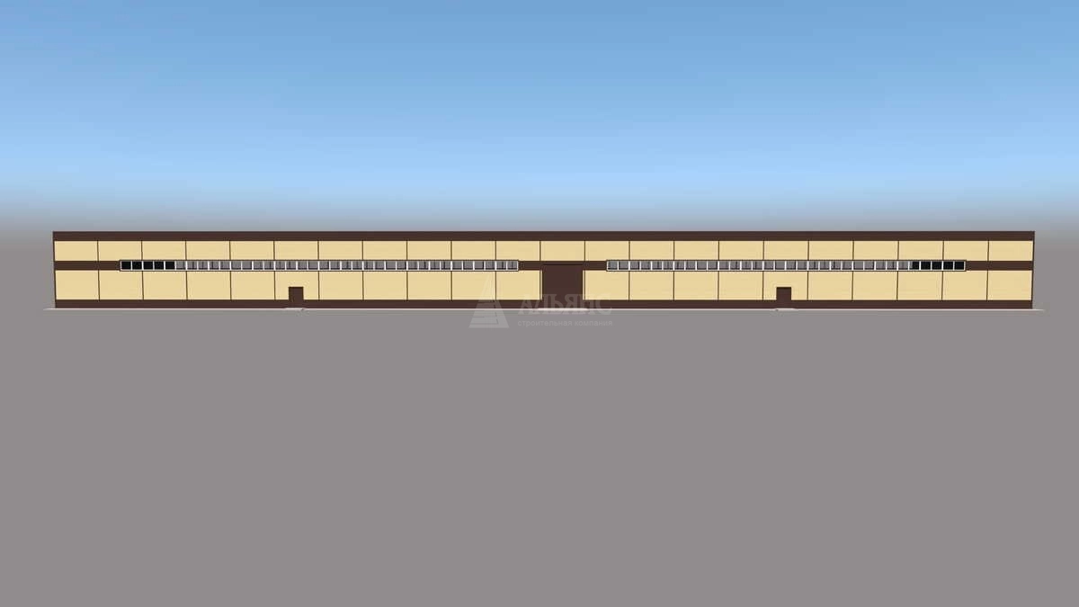 3D визуализация Производственное здание из сэндвич-панелей - фото 2